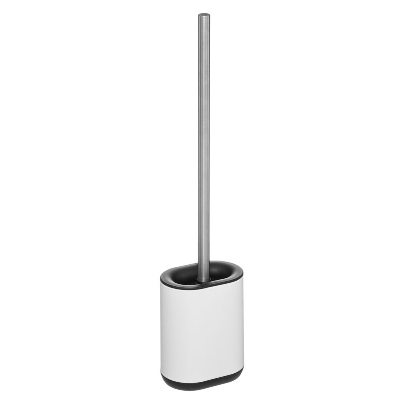 Free-Standing Toilet Brush and Holder, White