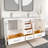 Anvay 60 in. Double Sinks Freestanding Bath Vanity in Matte White with Carrara Quartz Top-408697580-406671031