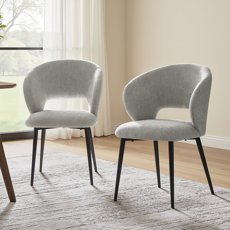 Angel Modern Dinning Chair With Metal Legs, Gray
