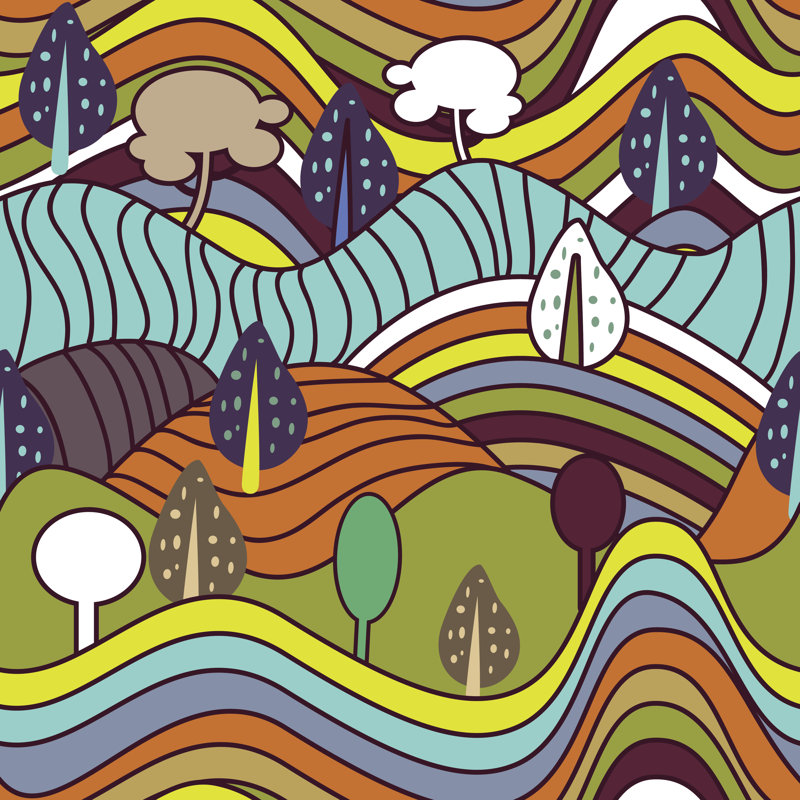 Rolette Landscape by Suriko - Wrapped Canvas Print, 30cm H x 30cm W x 3.8cm D