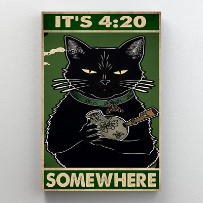 «Black Cat Somewhere», impression sur toile