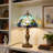 14.7"H Tiffany Tulip Stained Glass Table Lamp With Bulb