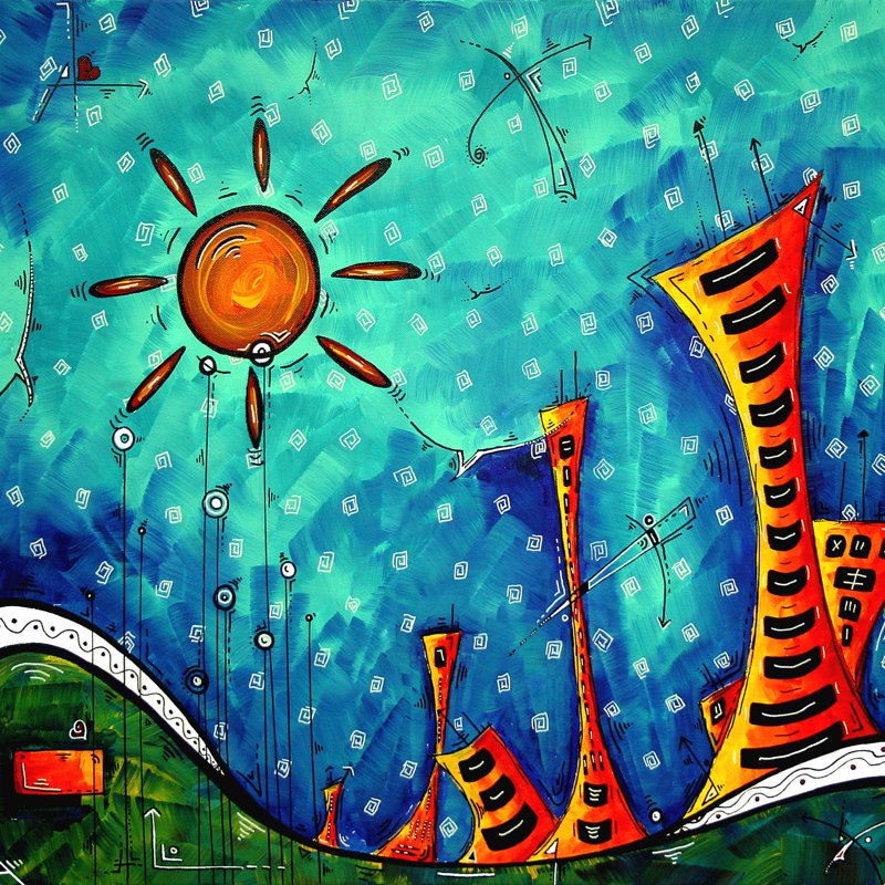 Madart Inc. Funky Town, H 12 po x l 12 po, Non, Toile tendue