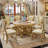 Vintage Luxury Round Marble Dining Table-107944155