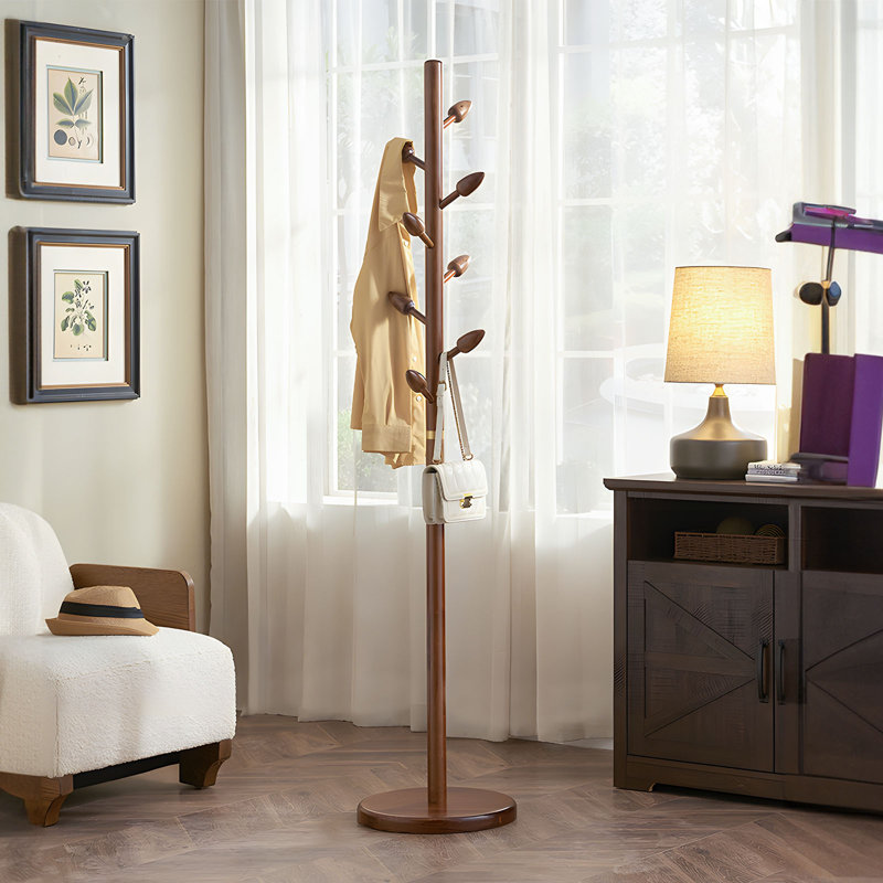 Edgemon Solid Wood Freestanding 8 - Hook Coat Rack