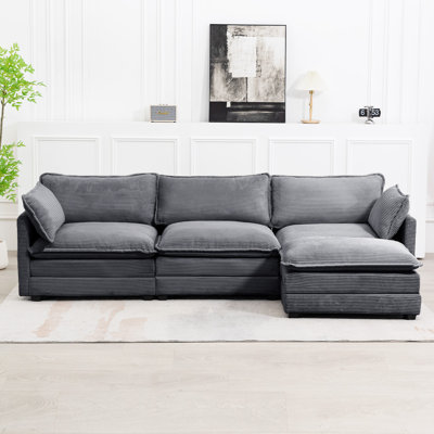 Redenius 4-Piece 112'' Upholstered L-Shape Sectional