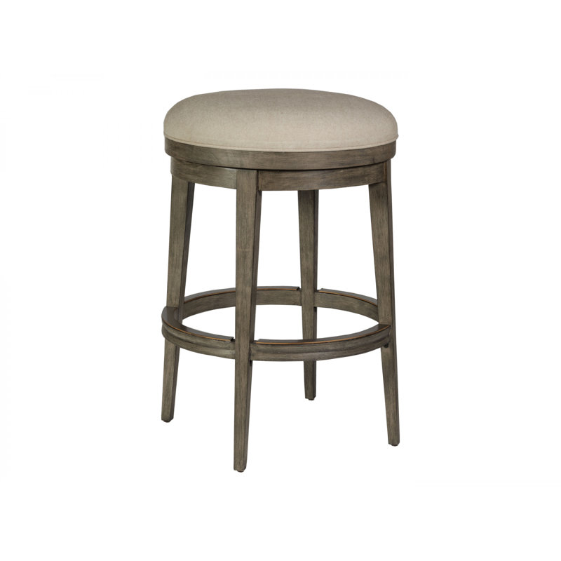 Cohesion Swivel Upholstered Stool, Counter Stool (24.75” Seat Height), Grigio