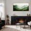 «Minimalist Green Mountains», impression sur toile encadrée surdimensionnée-111653258-111653256