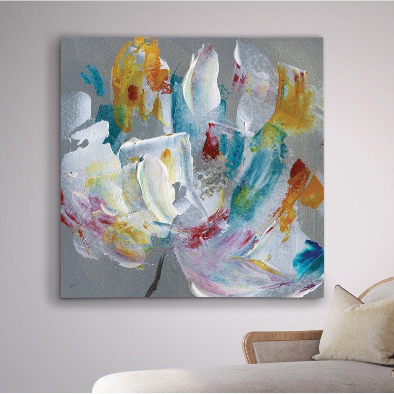 " Tye Dye Flower ", 32" H x 32" W x 1.5" D, Wrapped Canvas