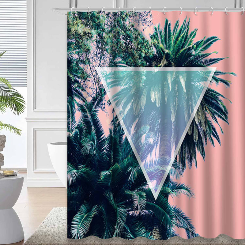Rideau de douche imperméable Awesome Nature Palm Trees avec 12 crochets, L 72 po x l 78 po