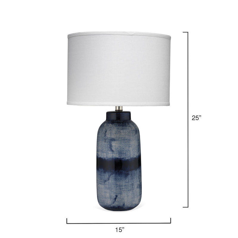 Table Lamp, 25" H x 15" W x 15" D, White