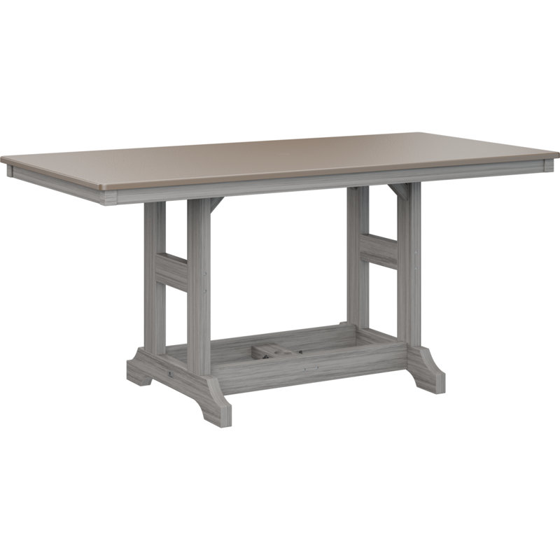Table de salle à manger rectangulaire Berlin Garden, Bois flottant gris, H 30,87 po x l 66 po x P 33 po, Bronze martelé