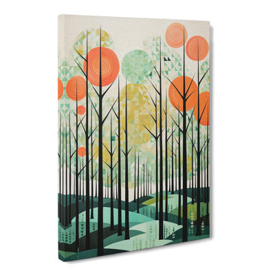 Spring Forest Constructivism - Wrapped Canvas