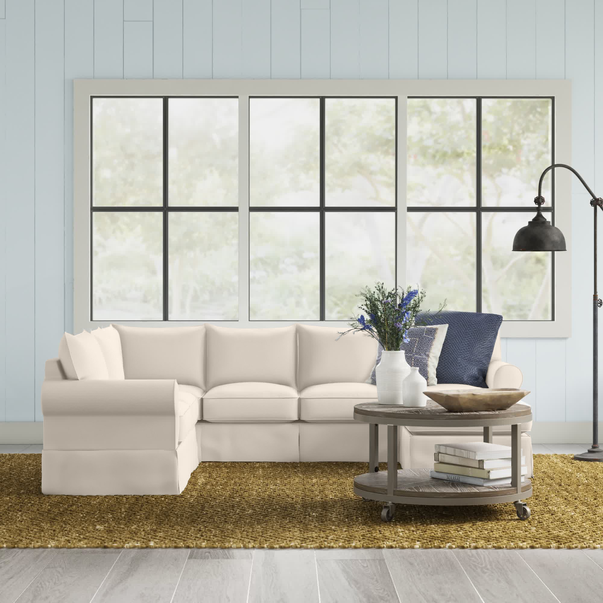 Amari Upholstered U-Sectional, Left Hand Facing, Bayou Off White Canvas