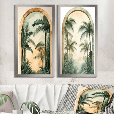 Arche tropicale, art mural Palm Horizon, toile tropicale