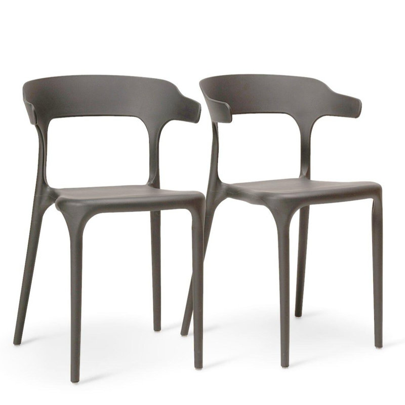 Venlo 45cm H Full Back Stacking Side Chair, Grey
