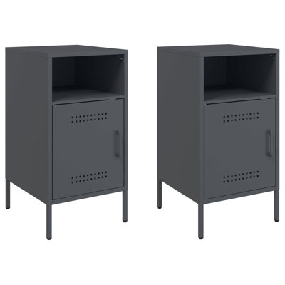 Bedside Cabinets 2 pcs 36x39x68 cm Steel