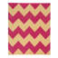 Pink & Yellow Chevron Dhurrie Cotton Rug - 7'10" x 9'10"