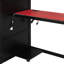 Lit mezzanine simple en bois massif avec bureau, armoire de rangement et penderie, bande lumineuse DEL, ports de chargement USB, noir et rouge-1901421434-1901421437