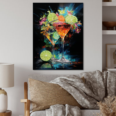 Martini Mirage Crystal Clear Cocktail - Art mural en métal cocktails