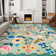 Nature Voja Floral Non-Slip Machine Washable Colorful Christmas Decor Area Rug in Green for Living Room, Bedroom, Hallway Runner, Entryway Rugs
