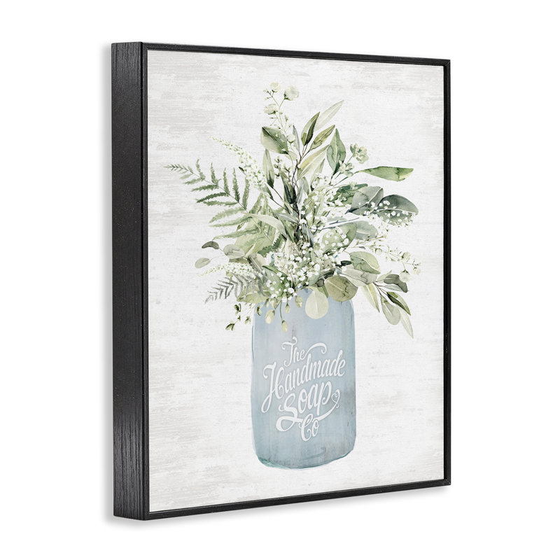 Giclée encadrée de savon de bain antique faite à la main, design avec lettres et doublure, H 14 po x l 11 po