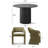 4 - Person Dining Table Sets With Round Table & 4 Upholstered Fabric Chairs-594116016-594116031