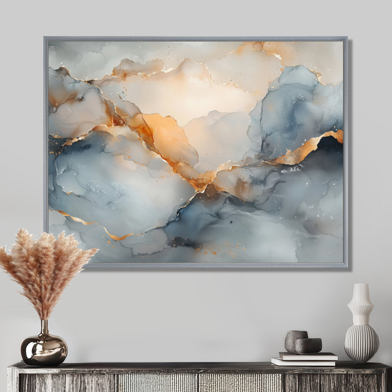 Amann - Abstract Wall Art, H 34 po x l 44 po, Cadre flottant, Naturel