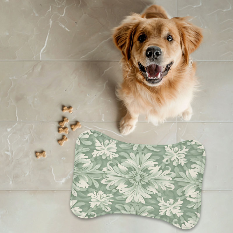 Damask Greens - Tapis d'alimentation en os 1 pièce