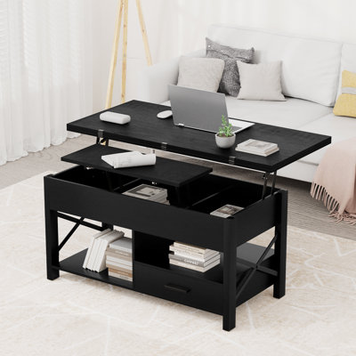 4-in-1 Convertible Lift Top Coffee Table With Storage Cabinet