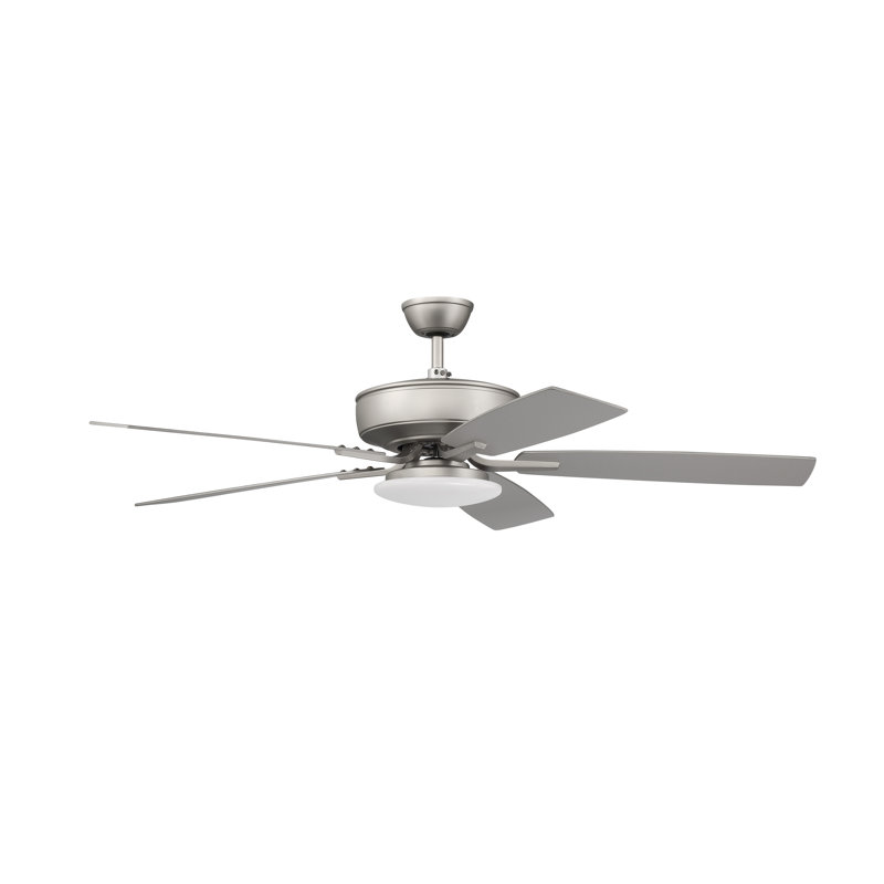 52'' Ceiling Fan with LED Lights, Brushed Satin Nickel/Black