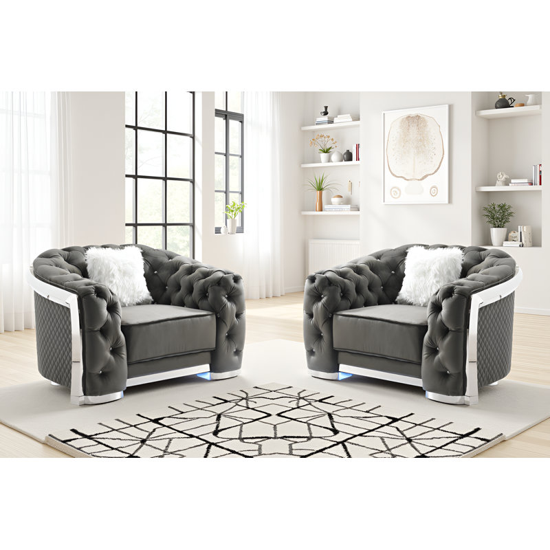 Ensemble de 2 chaises Wroclaw, Gris