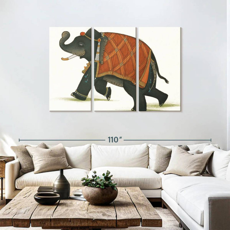 Brampt India Elephant II Light, 48" H x 74" W