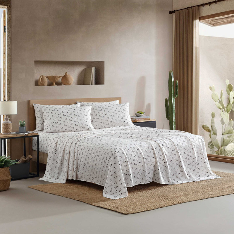 Ensemble de draps Wrangler, Beige, Ensemble de draps pour lit double avec 4 taies d'o