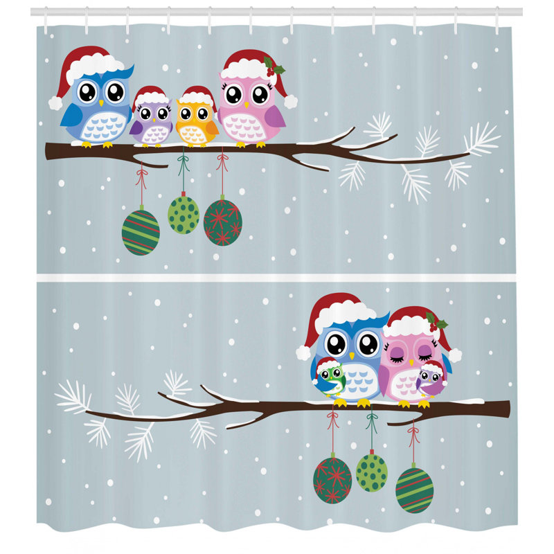 Rideau de douche simple christmas family Elliott, H 84 po x l 69 po