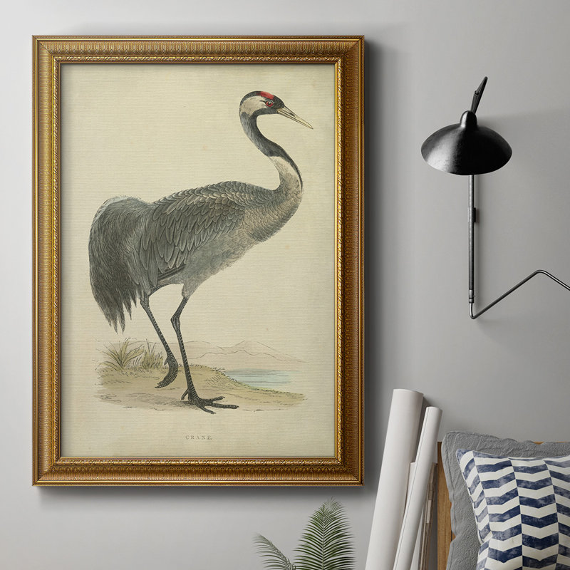 Morris Crane I, toile encadrée de qualité supérieure - prête à être accrochée, H 20 po x l 16 po x P 2,5 po