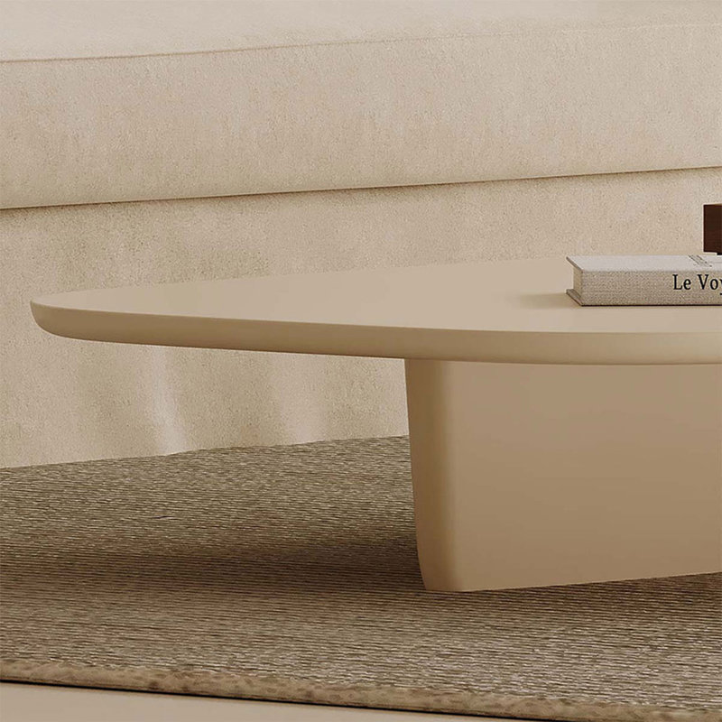 Ensemble de tables basses ovales modernes en bois manufacturé beige