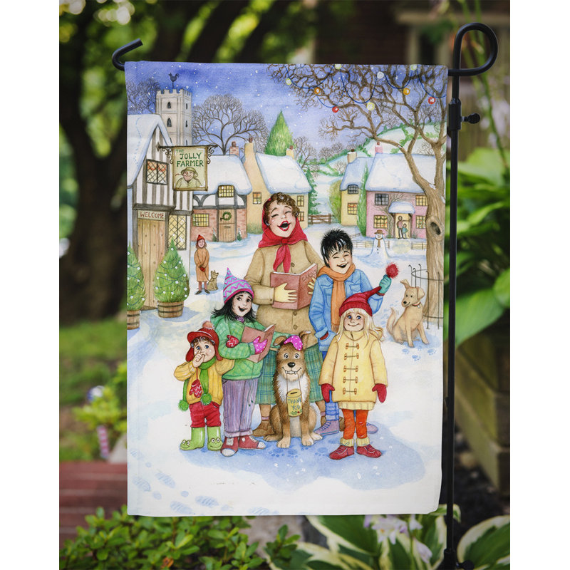 Drapeau de jardin Cassilis Christmas Carol Singers, H 15 po x l 11 po