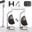 Balancelle suspendue avec support et coussin Arcella Capacité de 330 lb-796976896-771276195