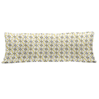 Ambesonne Grey And Yellow Fluffy Body Pillow Case Cover With Zipper, Geometric Retro 60S 70S Home Inspired Rounds Squares Image, Accent Long Pillowcas -  wellbody_34699_50x140