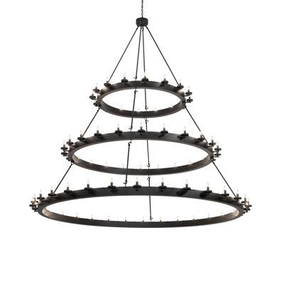 Lustre à trois niveaux 96 lumières 96 "de large Loxley