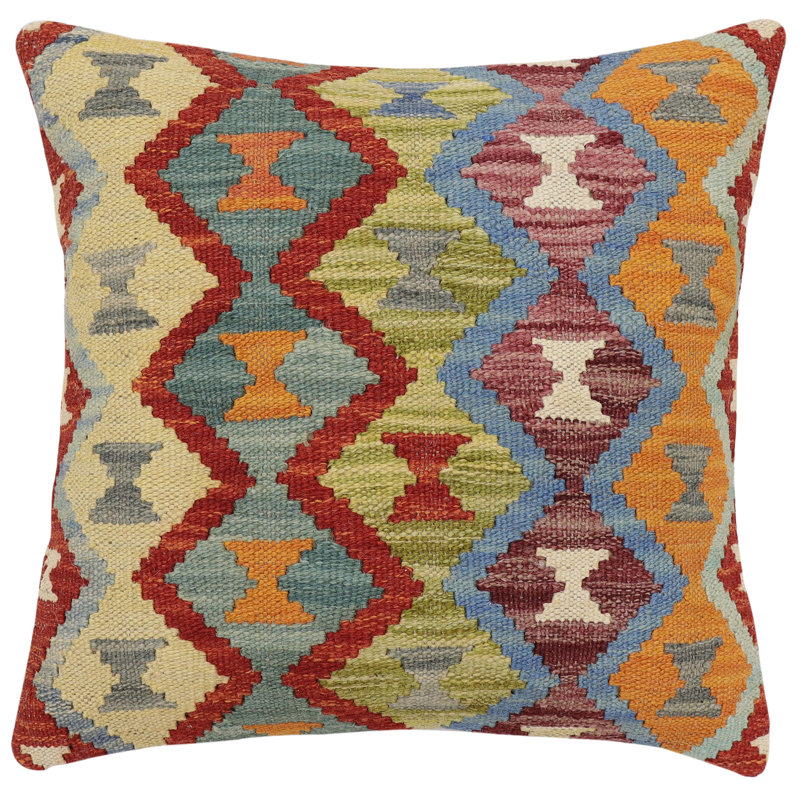 100% Wool Throw Square Pillow Cover & Insert