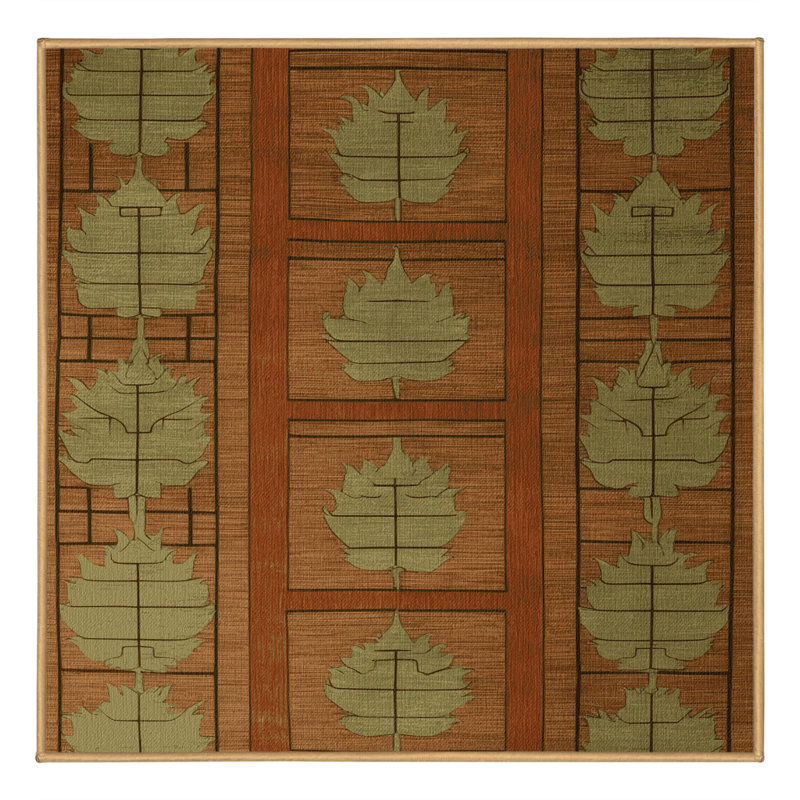 Tapis art déco brun lavable à la machine, Carré 3 pi