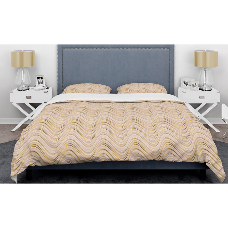 Ensemble de housse de couette abstraite mid-century abstract, Housse simple + 1 taie décorative