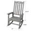 Chaise berçante de patio en bois avec assise large et dossier haut-1280313366