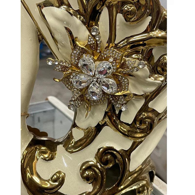 Swan Bling Vase, Gold