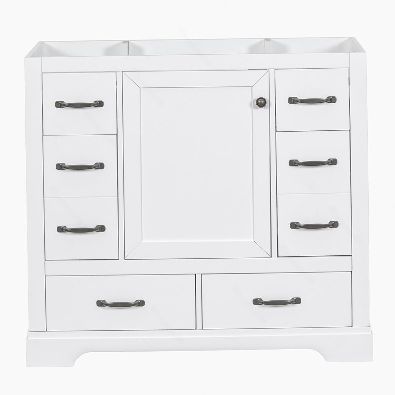 Meuble-lavabo 36 po sans lavabo, base d'armoire seulement, six tiroirs