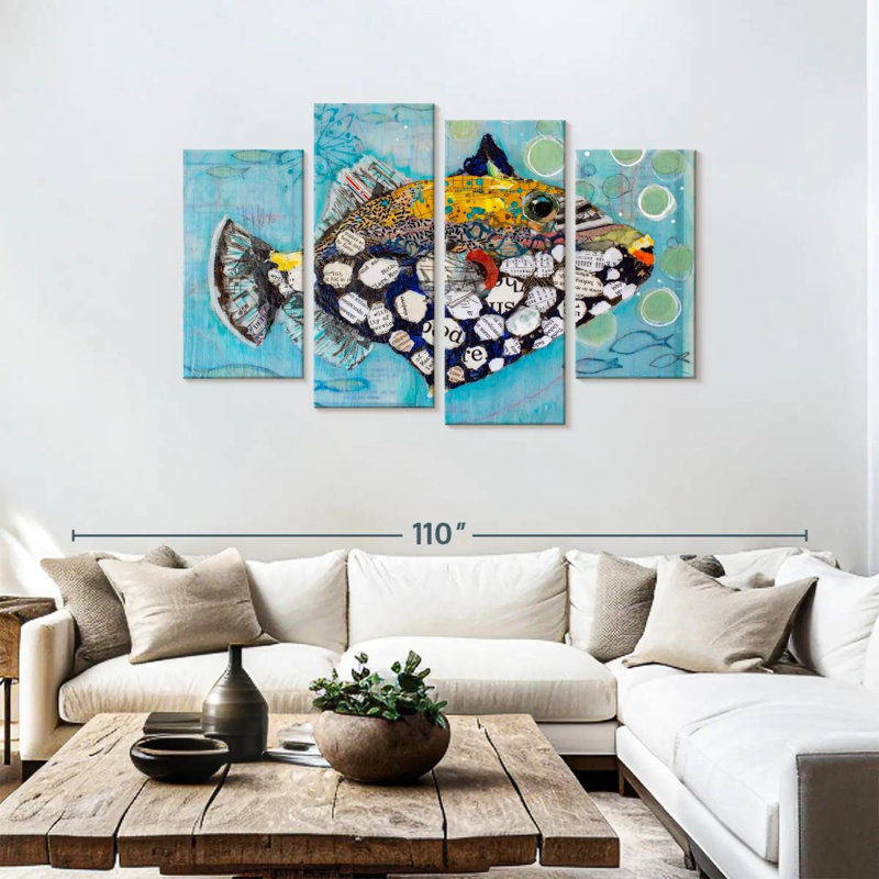 Brampt Clown Triggerfish, 48" H x 75" W