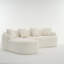 Canapé polyvalent en chenille de grain de bois avec méridienne et coussins pour la maison-1680861204