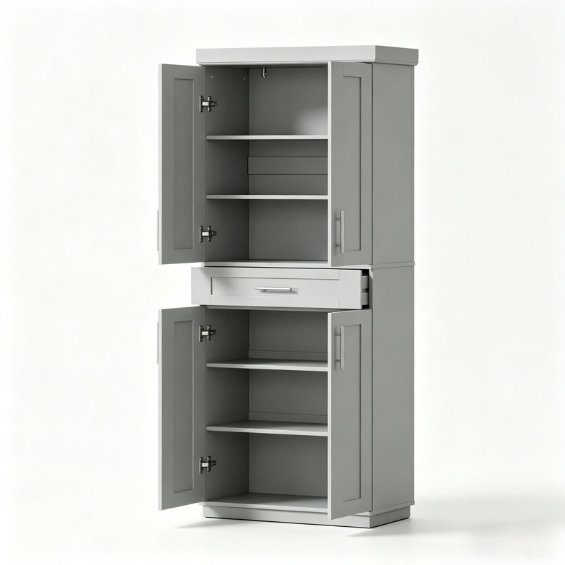 Armoire de rangement autoportante, Gris